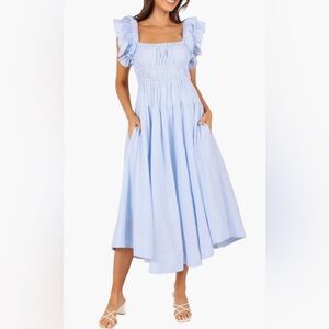 NWT Petal & Pup Linda Stripe Ruffle midi dress sz Med